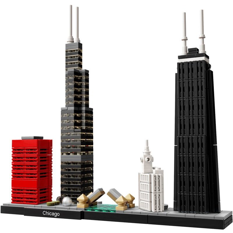 乐高(LEGO)建筑街景系列(21033芝加哥天际景观 )444颗儿童积木塑料玩具 12岁以上 200块以上