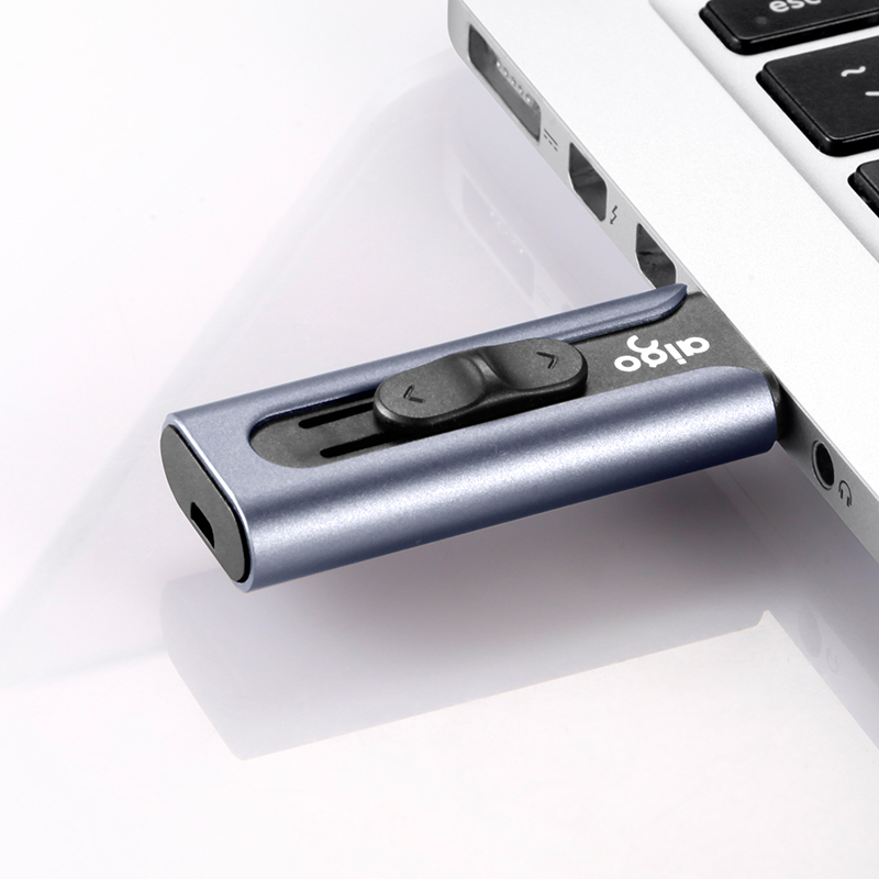 爱国者(aigo)64GB USB3.0 U盘 U335金属推拉款 蓝色 时尚高速