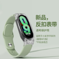 适用小米手环9表带10/8新款7反扣6硅胶5智能运动手环9替换腕带3139B 抹茶绿 7