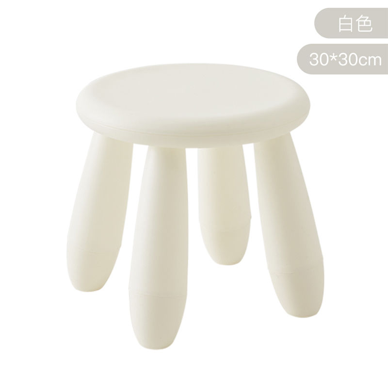 宜家塑料小凳子家用可爱卡通儿童小凳子成人幼儿园宝宝换鞋小板凳 [双十一款]白色