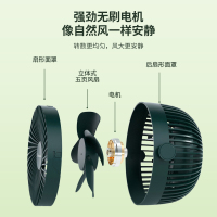 赛亿(Shinee)帝王绿蓄电款2000毫小风扇小型桌面USB办公室电扇迷你学生宿舍台夹扇床头轻音车载壁挂便携式充电风扇