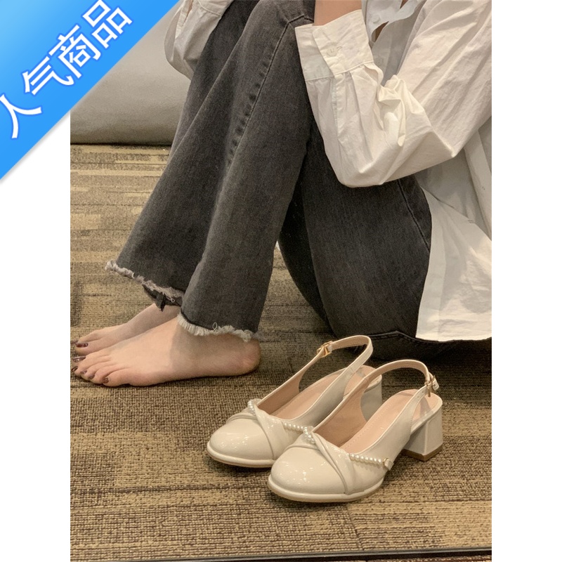 SUNTEK仙女风凉鞋女夏季2023配裙子高级感玛丽珍高跟鞋法式温柔N跟晚2高清大图