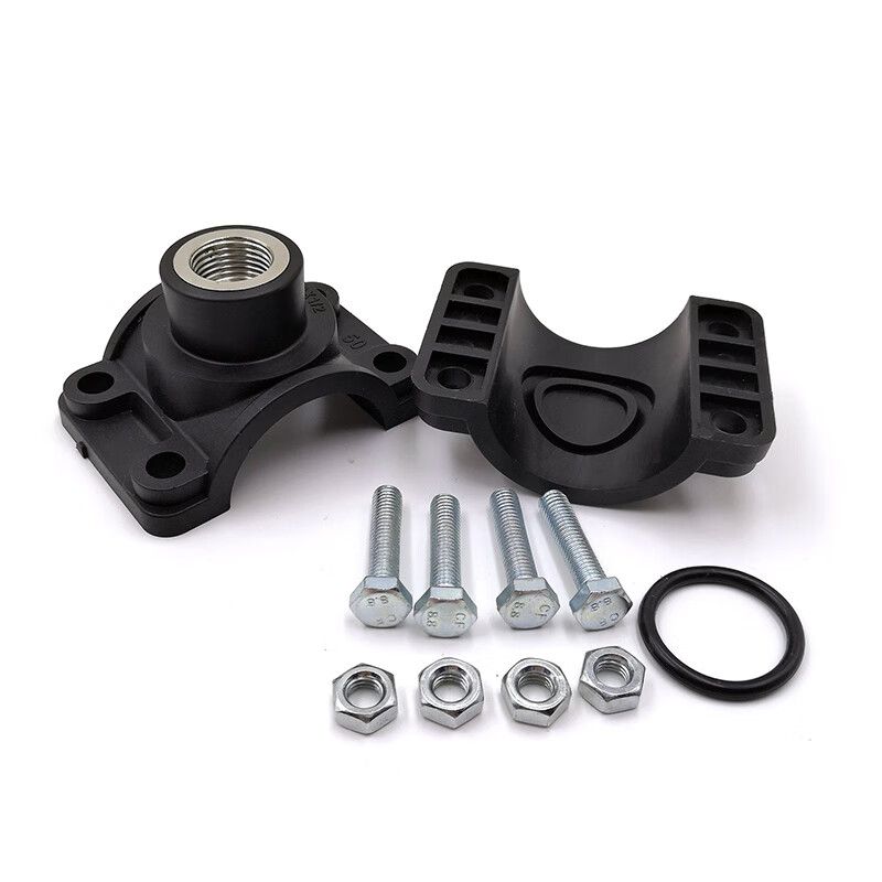 鸣固 PE50*1/2不锈钢内丝鞍座 三通钢内丝接口 PE管道快速抢修补漏 鞍座分水器水管增接口配件高清大图