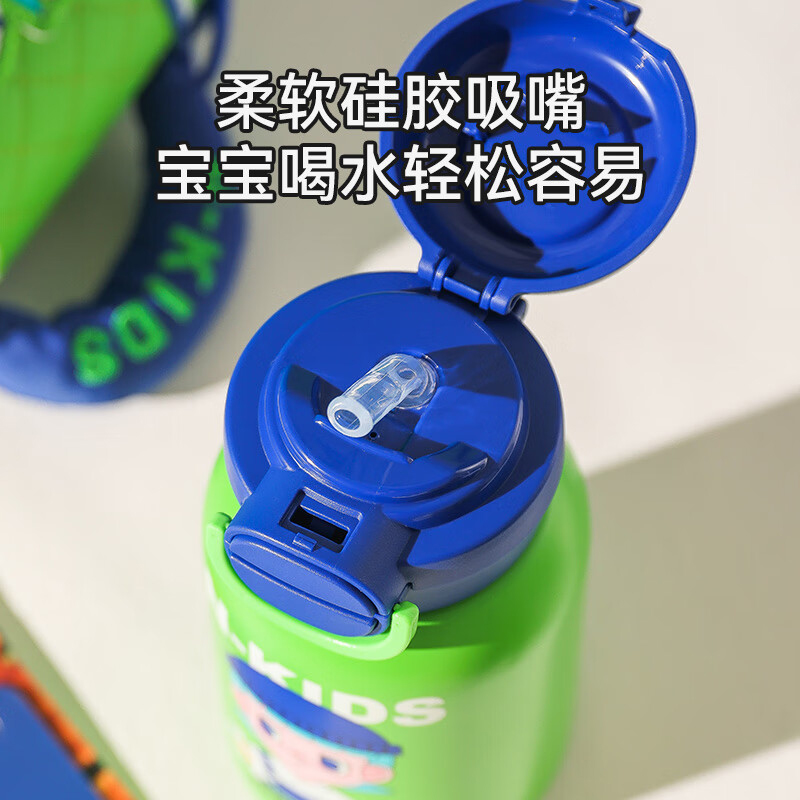 杯具熊 开口笑RT111-600 保温杯 600ml 绿色高清大图
