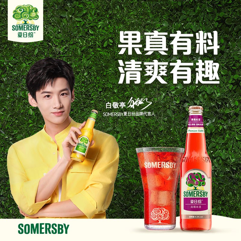 嘉士伯黑莓味酒夏日纷果啤Somersby24瓶整箱装