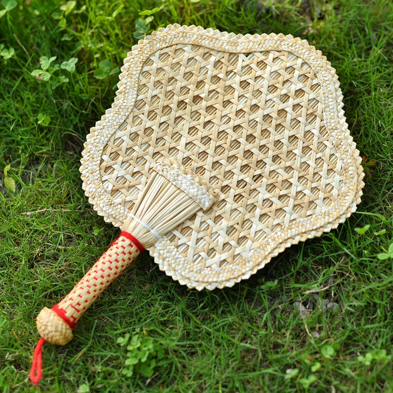 纯手工制作麦秆编织麦杆大蒲扇手摇扇手工宝宝扇子纳凉 三维工匠 梅花