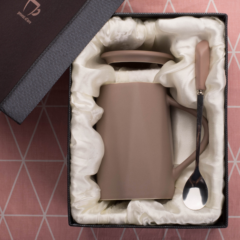 创意潮流陶瓷杯子女学生韩版马克杯带盖勺咖啡杯ins随手杯咖啡杯