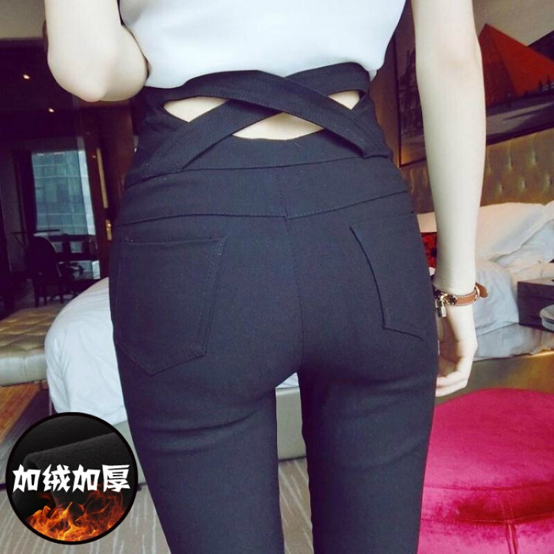 打底裤外穿百搭夏季薄款显瘦2018新款女裤高腰小脚裤韩版九分裤子黑色单裤款