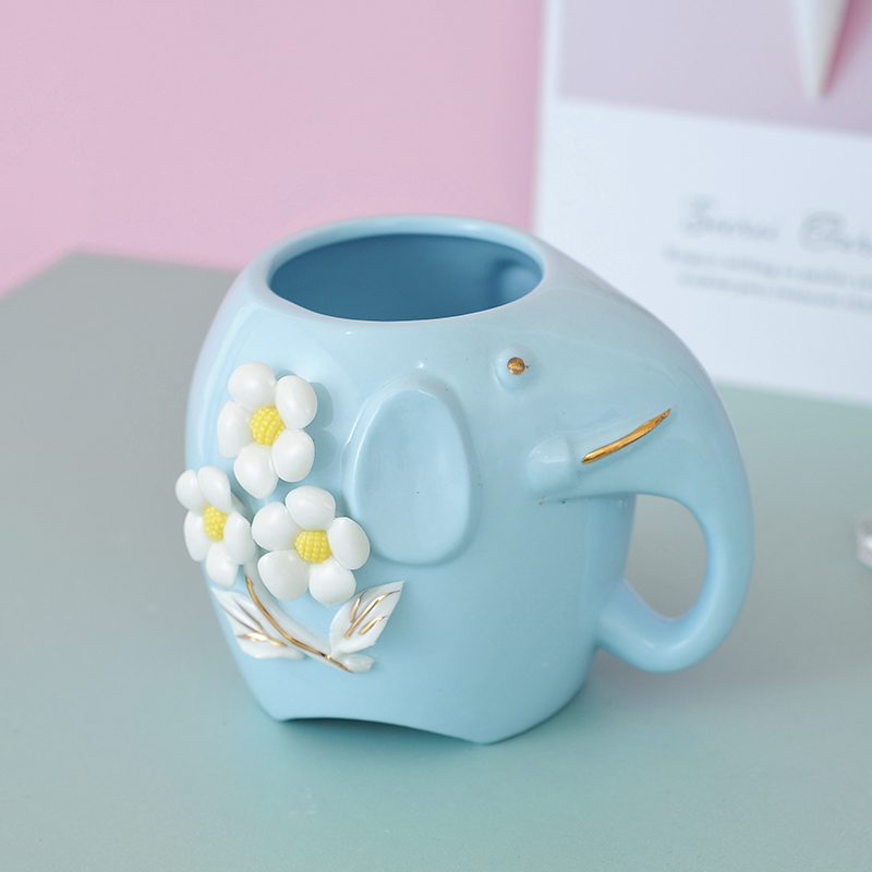 创意可爱时尚卡通大象笔筒桶化妆刷筒办公室桌面眼线笔眉笔收纳盒