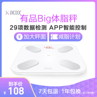 有品(PICOOC)Big智能体脂秤 29项身体数据 大秤面 家用电子秤 体重秤称脂肪秤 减肥方案蓝牙连接APP人体秤