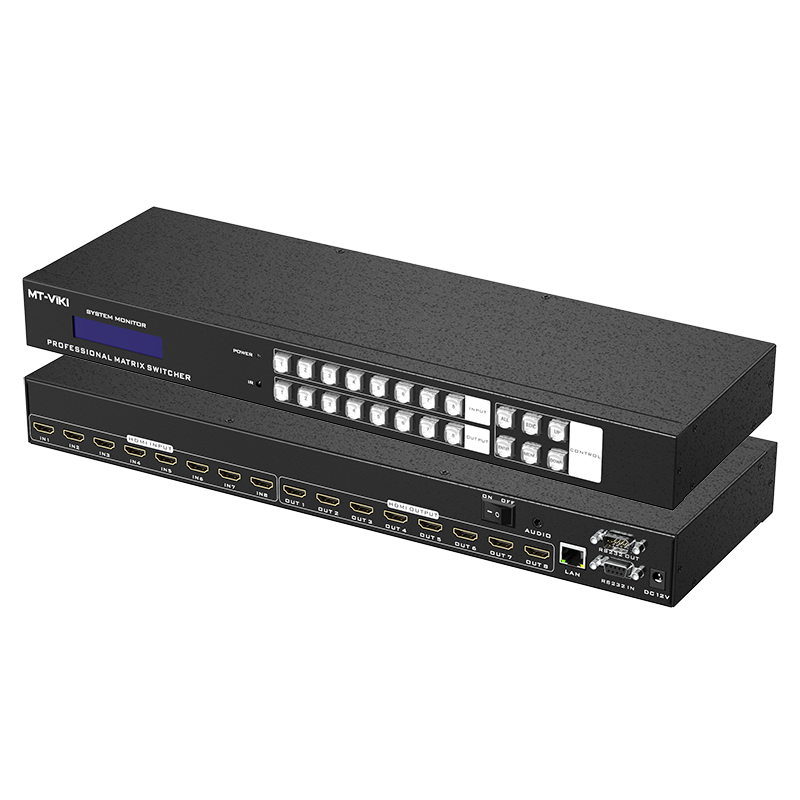 迈拓维矩 MT-HD88L hdmi矩阵8进8出高清4k音视频分配切换器解码器电脑笔记本会议服务器监控显示器投影仪切屏高清大图