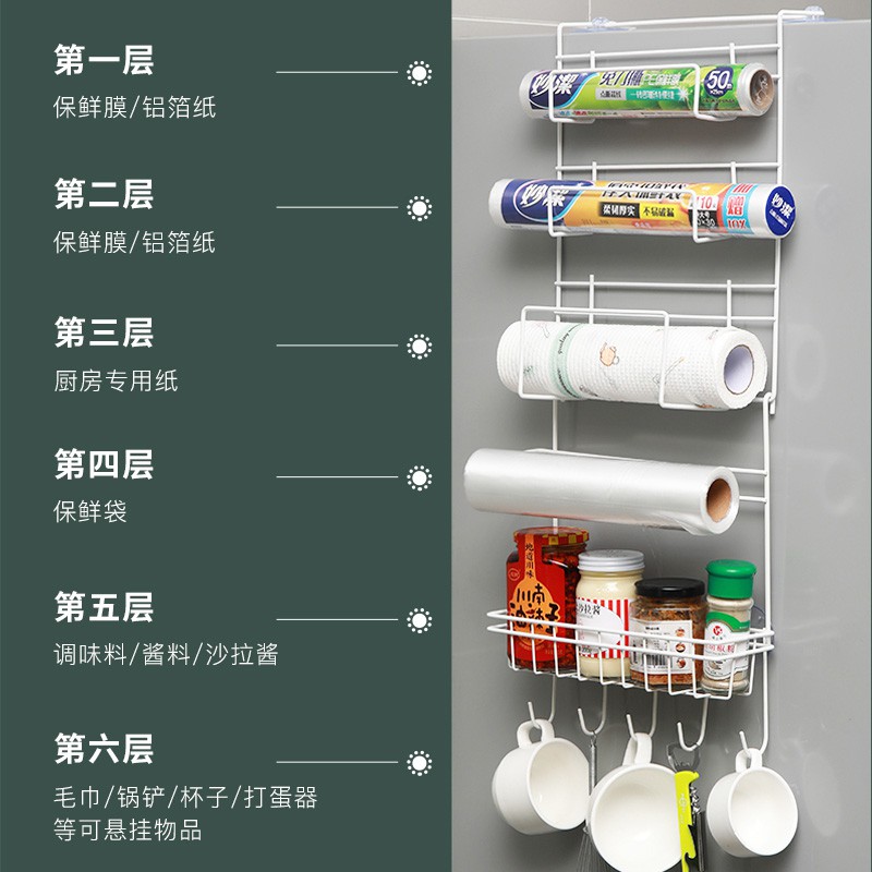 冰箱置物架厨房用品冰箱侧面挂架多功能家用大全挂篮保鲜膜收纳架收纳层架 三维工匠高清大图