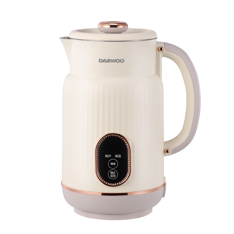 大宇(DAEWOO) 家用双层防烫304不锈钢内胆开水壶 电热水壶1.5L 流苏白DYSH-15F26!
