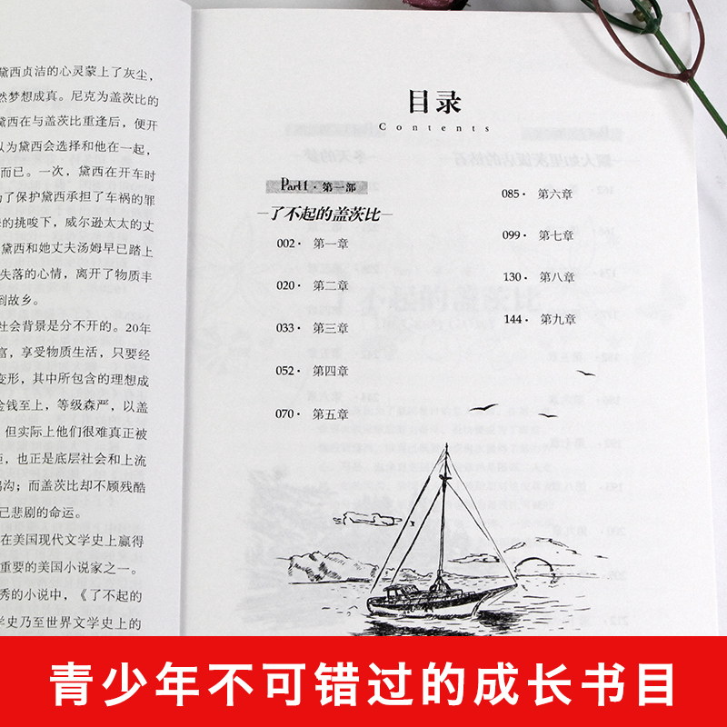[正版]了不起的盖茨比 中文版 名家名译 世界文学名著书籍 全套经典原著外国 书初高中生阅读中学生课外必读小说原版高清大图