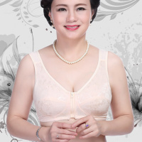 前拉链老人文胸无海绵无钢圈薄款妈妈前开扣胸罩大码中老人内衣