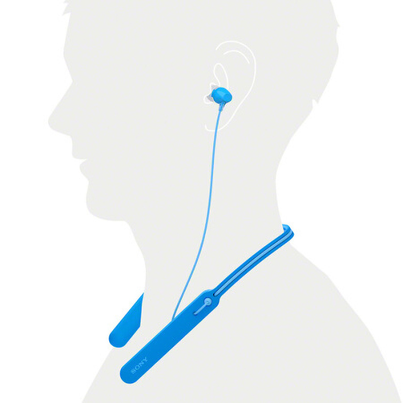 Sony/索尼 WI-C400 入耳塞颈戴式无线蓝牙耳机运动苹果安卓 蓝色