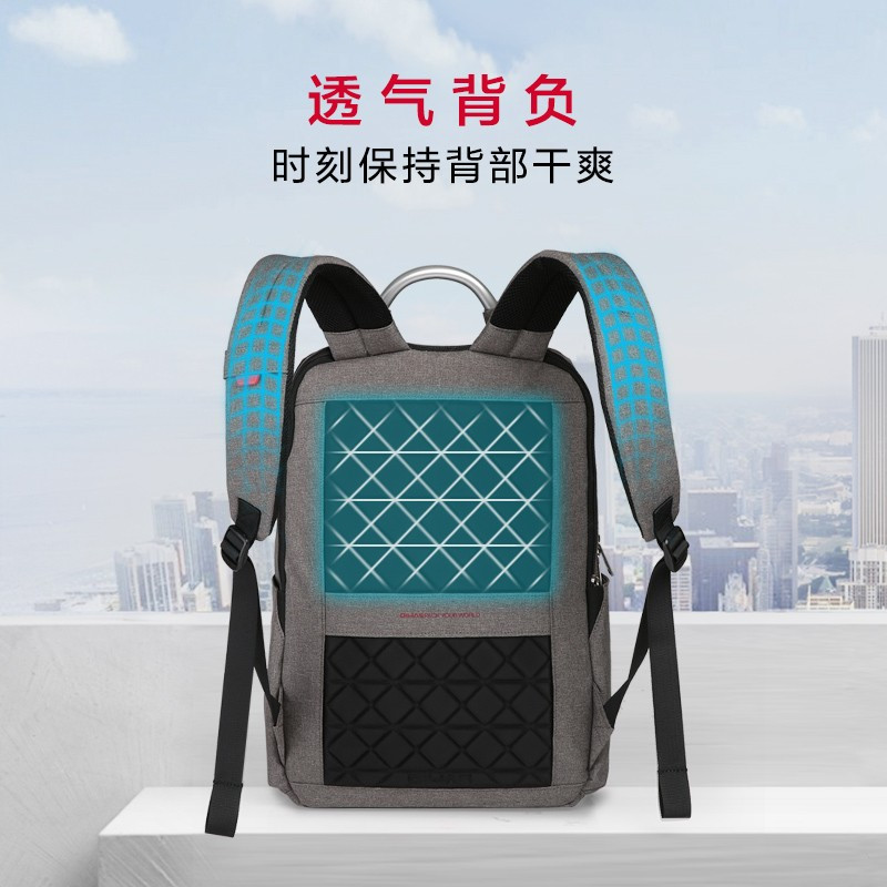 爱华仕(OIWAS) OCB4306 商务背包男14英寸电脑包通勤双肩包大学生书包休闲背包 14英寸