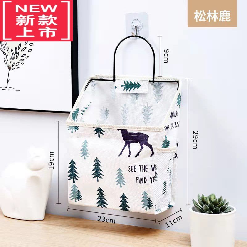 可莉允布艺宿舍收纳挂袋壁挂墙挂式墙上储物篮门后浴室挂衣袋器置物袋图片