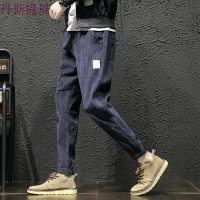 秋季运动男裤子韩版潮流青年大码休闲裤灯芯绒束脚收口小脚哈伦裤
