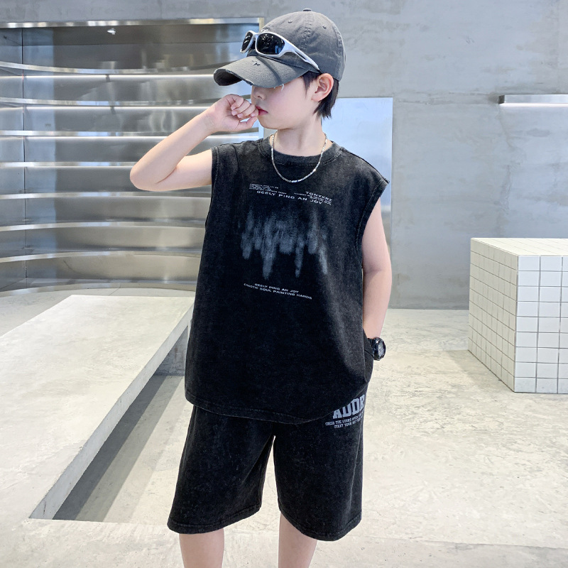 男童夏装短袖套装2025新款儿童韩版休闲运动夏季薄款中大童两件套