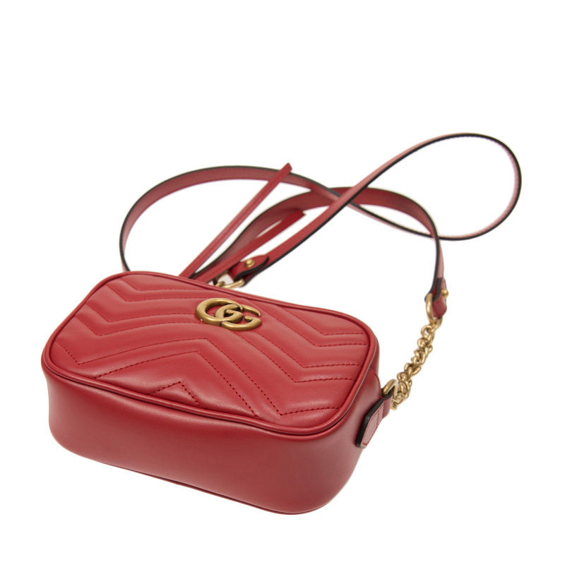 GUCCI 古驰 女士红色小号绗缝肩背包 447632-DTD1T-6433