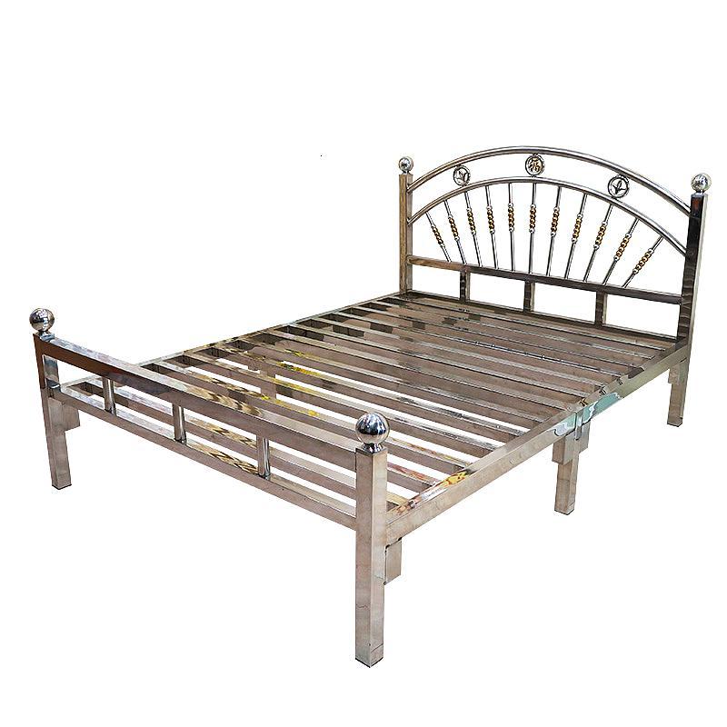 森美人欧式不锈钢床15米18双人床12现代简约单人床铁艺床架304定制