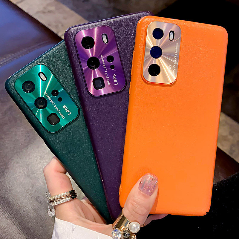 火豹华为p40手机壳p40女款网红版5g曲面屏素皮纹硬壳全包镜头覆盖无