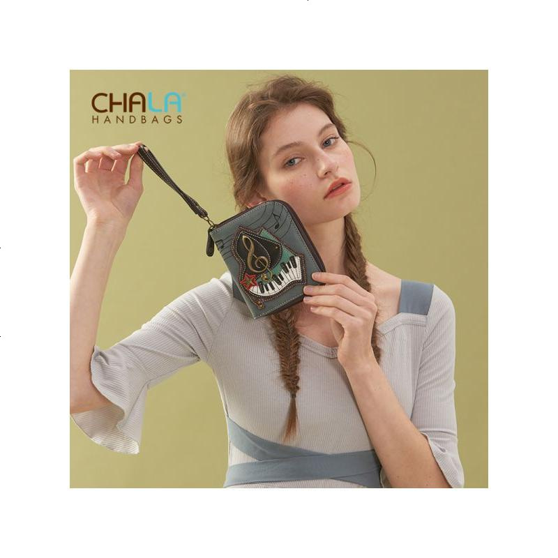 新款chala钱包短款女折叠式钱包女个性复古欧美时尚短款钢琴