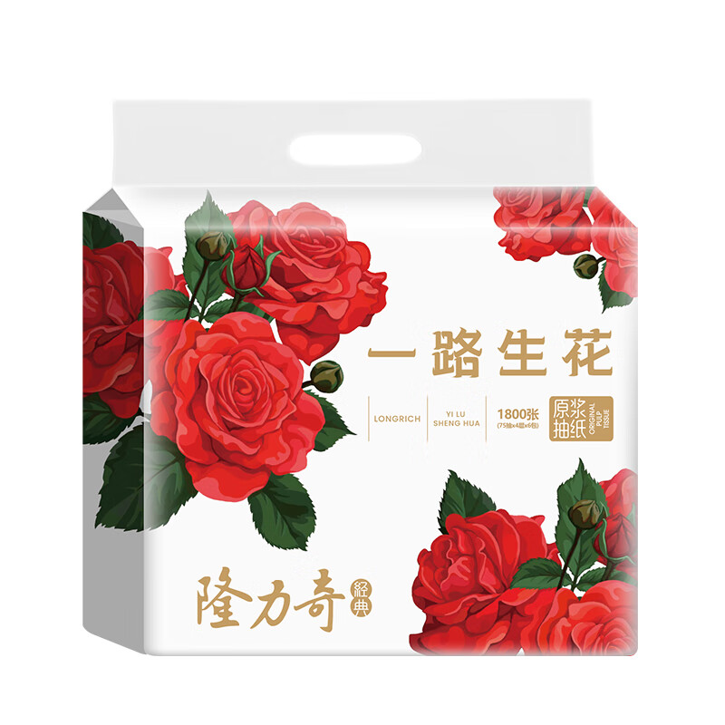 隆力奇抽纸(金标)高端系列 6连包