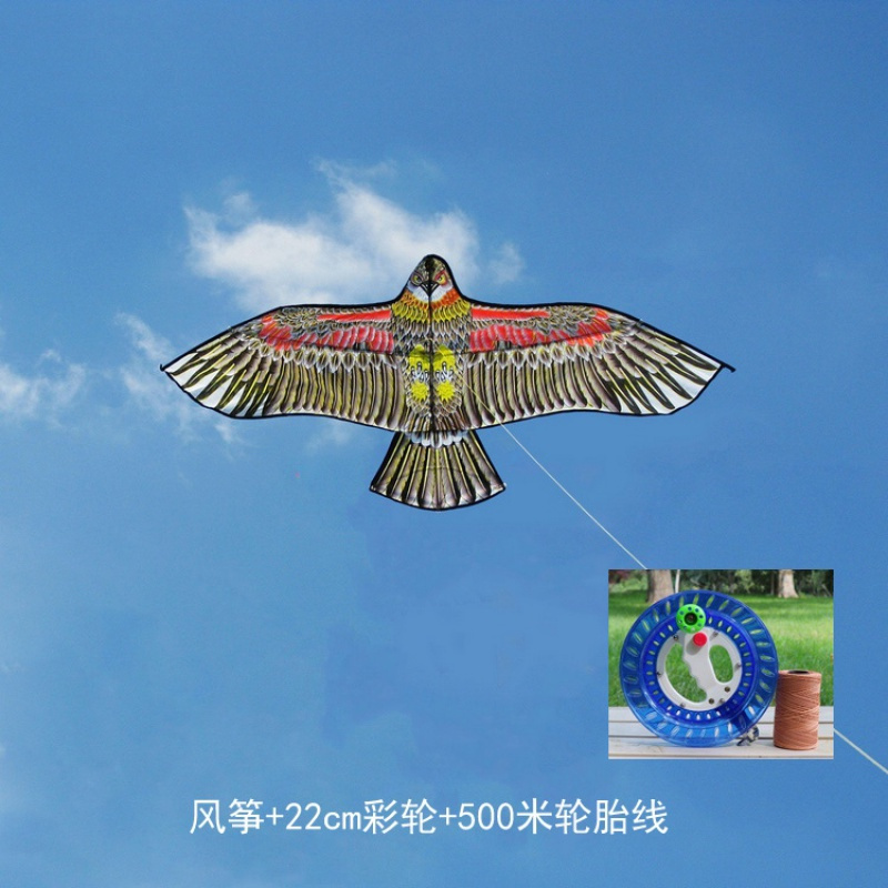 潍坊风筝儿童风筝老鹰金鹰风筝新款成人软体大型风筝微风易飞创意 三维工匠 1.6米棕鹰+水晶轮+500米线