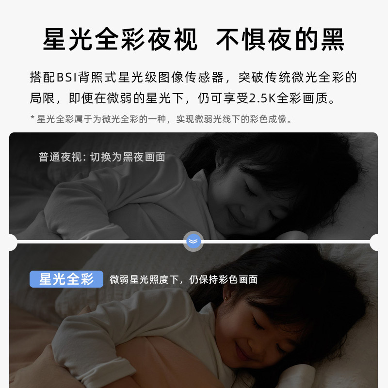 创米小白智能摄像机Y2尊享版2.5K高清家用远程无线对讲监控摄像头