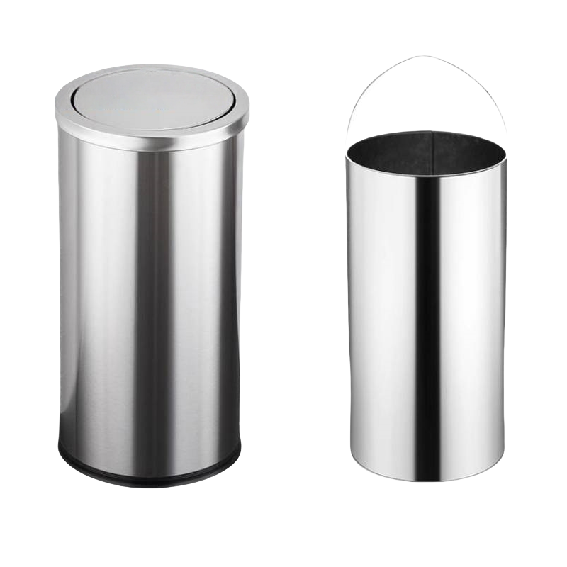 怡卓欧不锈钢垃圾桶翻盖个高清大图