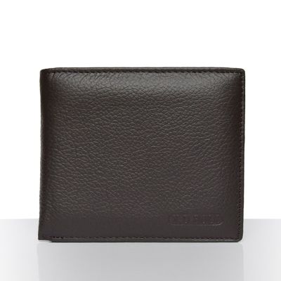 男士钱包韩版软头层牛皮短款钱包钱夹 啡色