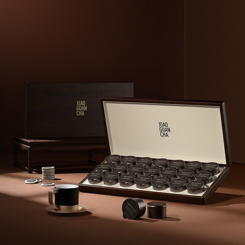 小罐茶君子系列组合茶 21罐装三大名茶组合马头岩肉桂白毫银针茶 冰岛普洱茶 限量木盒装高清大图