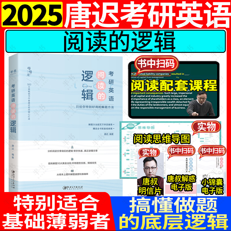 ❤[晒图+5星好平]联系客服反钱 [正版]2025唐迟考上的逻辑考研英语历年真题详解英语一英语二搭长难句三小门词汇阅读石