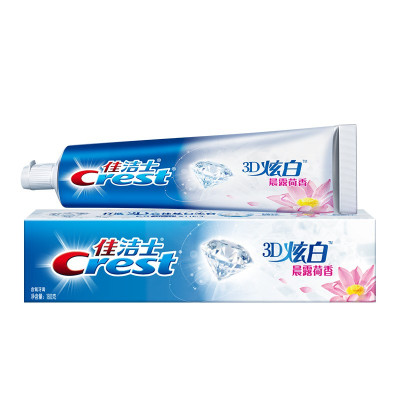 佳洁士(Crest) 3D炫白晨露荷香牙膏180克 清新口气深层清洁