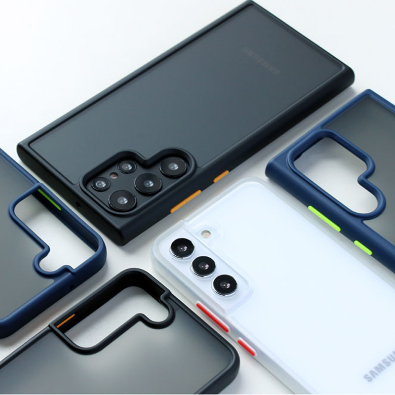 手机壳galaxy保护套s22肤感磨砂s22透明plus撞色全包防摔新款男女简约