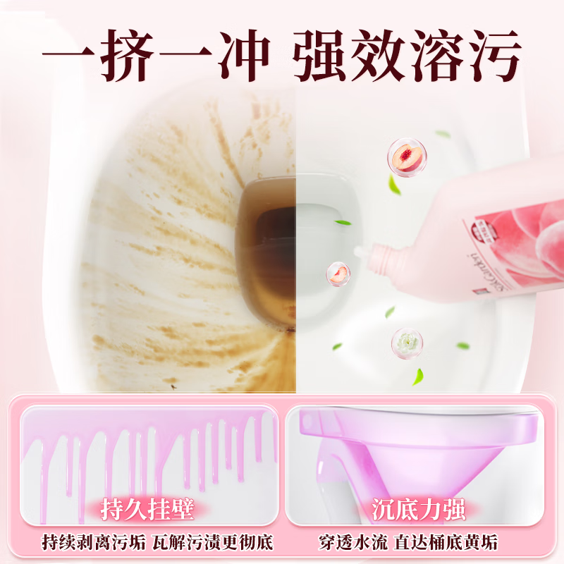 SuKGarden蔬果园元气白桃香氛洁厕剂(1+1特惠装) 500g*2高清大图