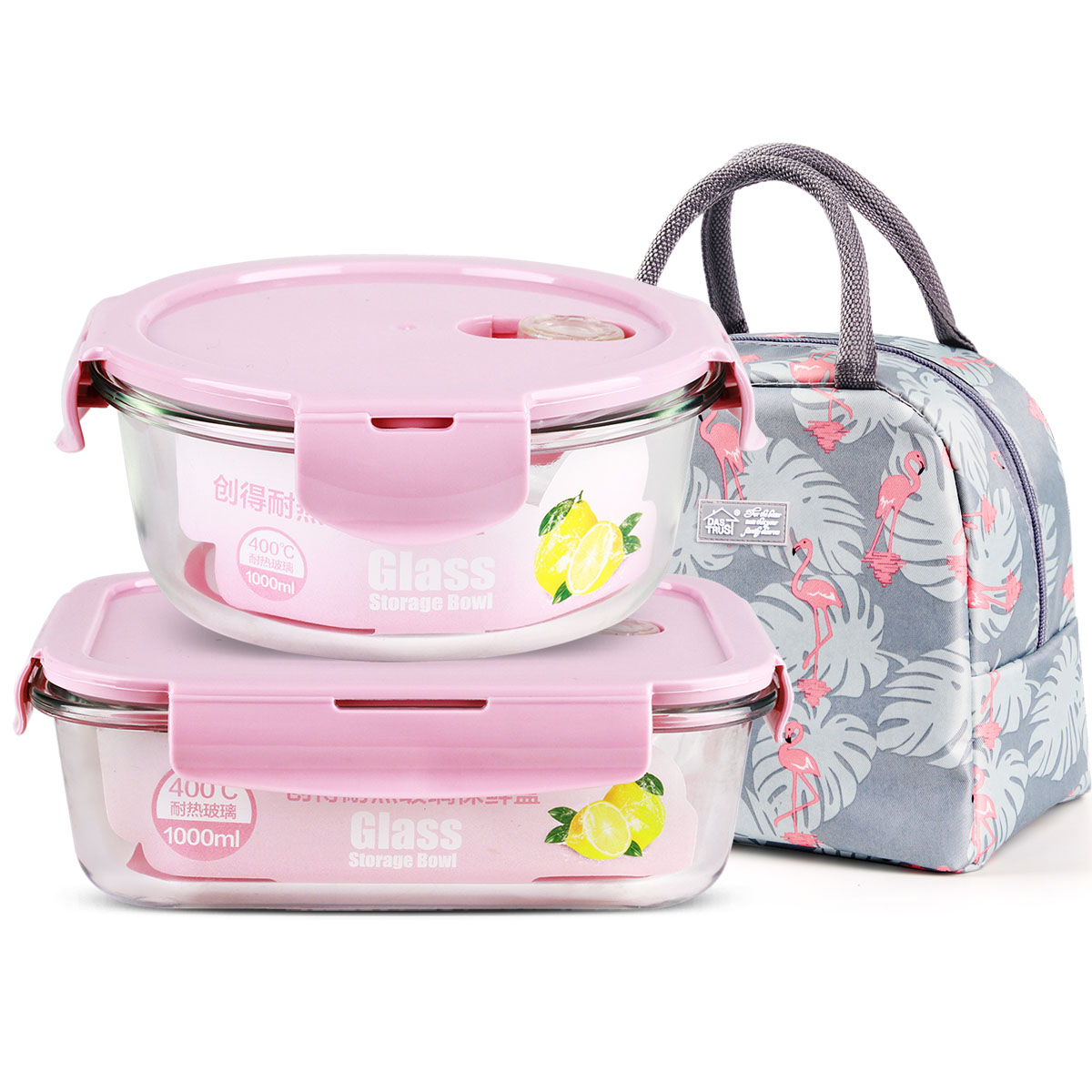 [补贴10%]玻璃饭盒可微波炉加热专用的学生上班族带盖餐盒保鲜分隔型便当碗高清大图