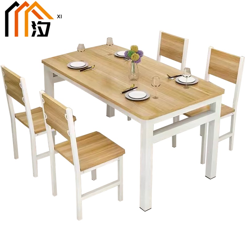 汐食堂餐桌1.4米桌+4椅套高清大图