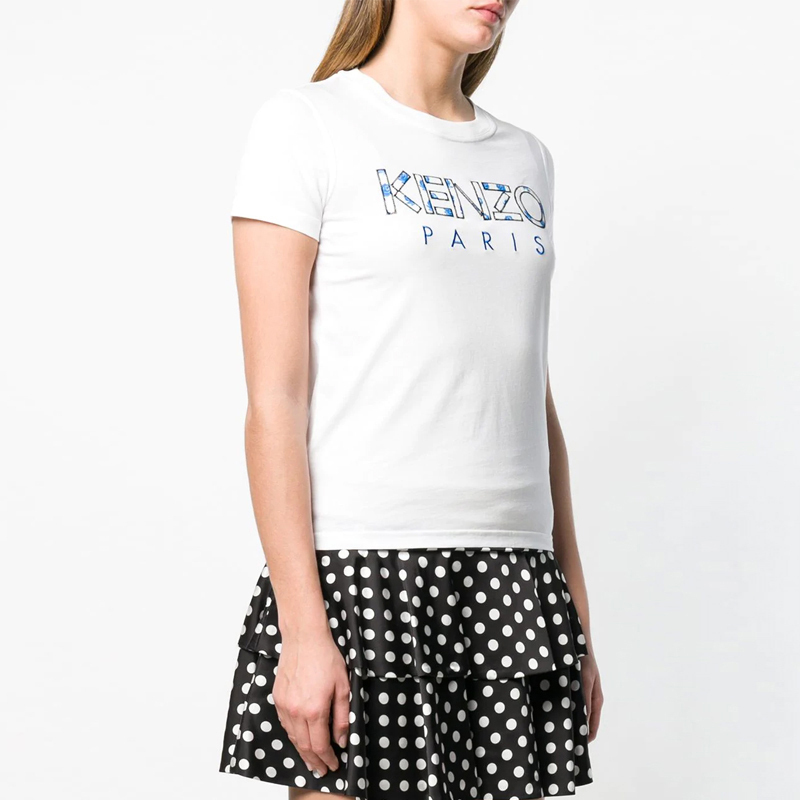 【直营】 Kenzo 高田贤三 女士全棉字母LOGO印花圆领短袖T恤F952TS721990高清大图