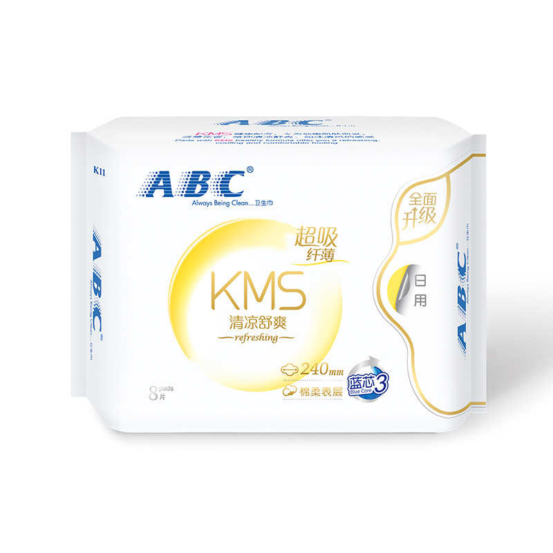 ABC卫生巾日用纤薄棉柔卫生巾240mm*10包共80片姨妈巾 K11高清大图