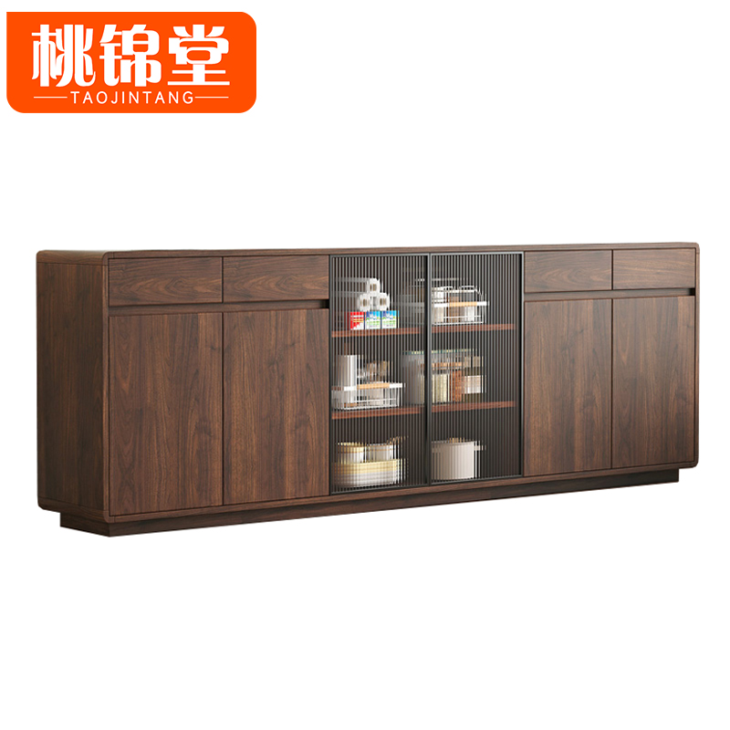 桃锦堂玻璃餐边柜高清大图