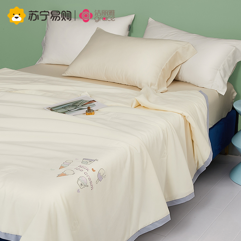 洁丽雅冰淇淋夏凉被空调被夏季薄被子可机洗夏被单双人家用高清大图