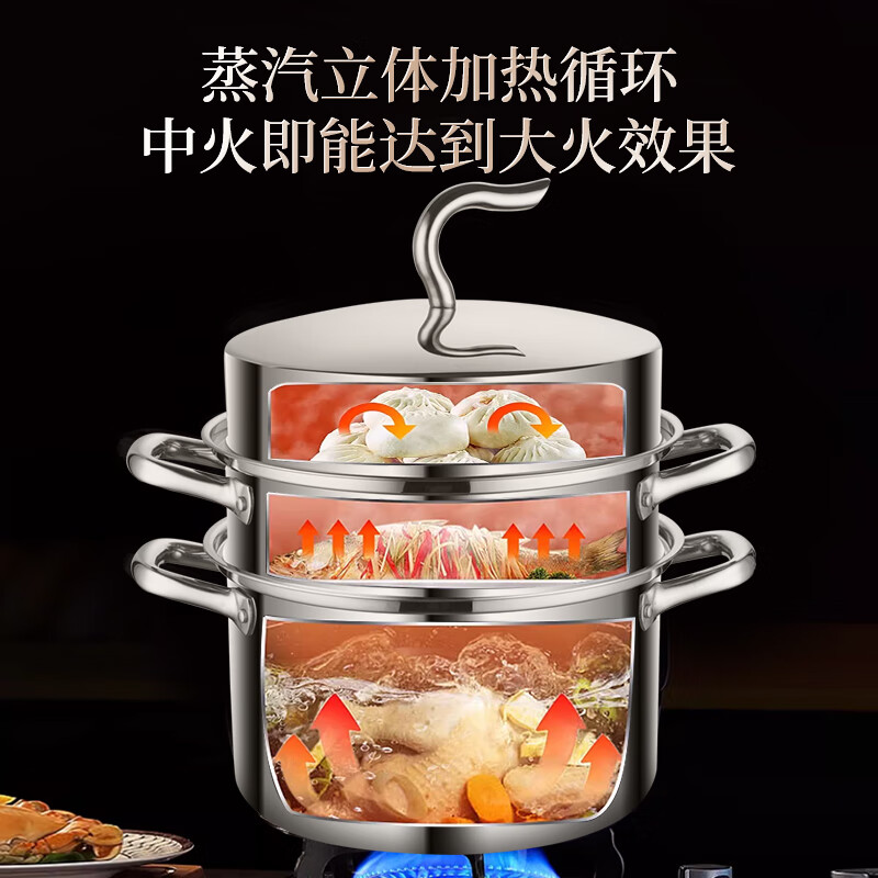 贝伦斯28cm传世三层多用蒸锅高清大图