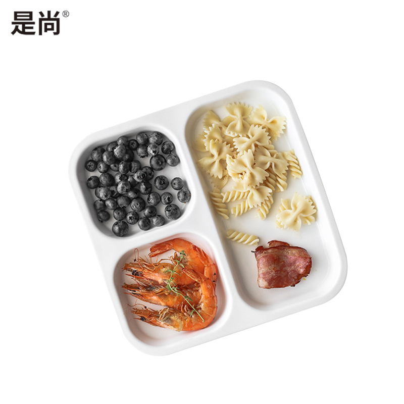 是尚 陶瓷分格餐盘 多格分食早餐分隔盘