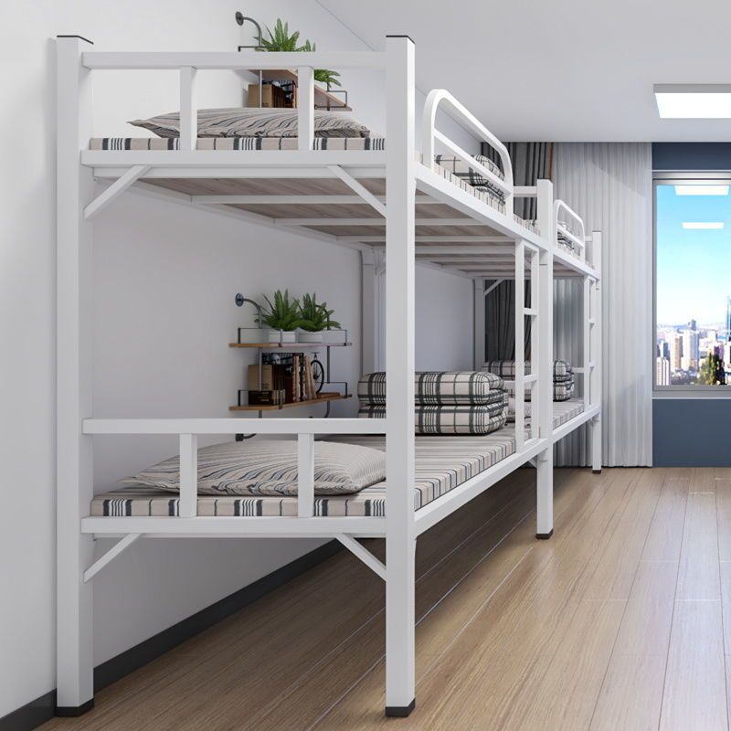 上下铺铁架床双层铁艺宿舍高低床员工宿舍学生寝室成人钢木架子床