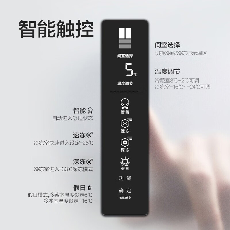 格力(GREE)法式多开门冰箱玻璃面板一级能效超薄-33°深冻零度保鲜变频风冷无霜 BCD-332WPQG/霞光紫