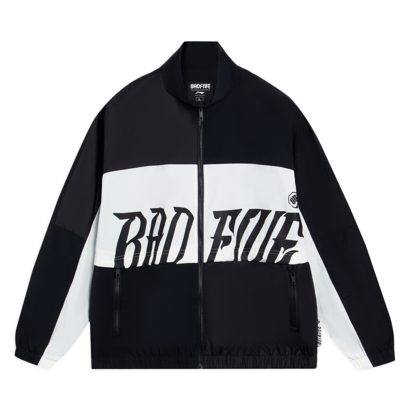 李宁反伍badfive风衣男士开衫长袖外套立领宽松春季上衣运动服视频