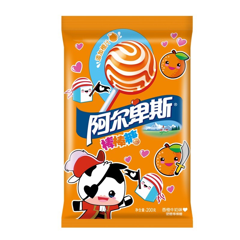 阿尔卑斯棒棒糖 200g/袋 鲜橙味